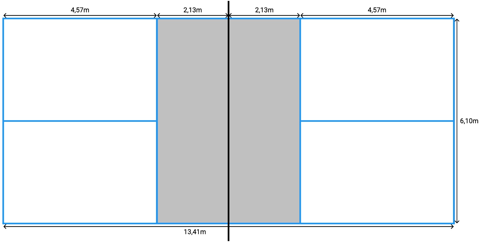 Speelveld van Pickleball